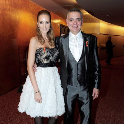 Sandra Ibarra y Juan Ramón Lucas posando en los Premios Ondas 2011