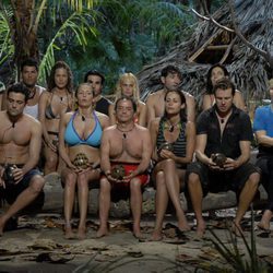 Leo Segarra, Patxi Salinas, Karmele Marchante, Miriam Sánchez y el resto de consursantes de Supervivientes 2008