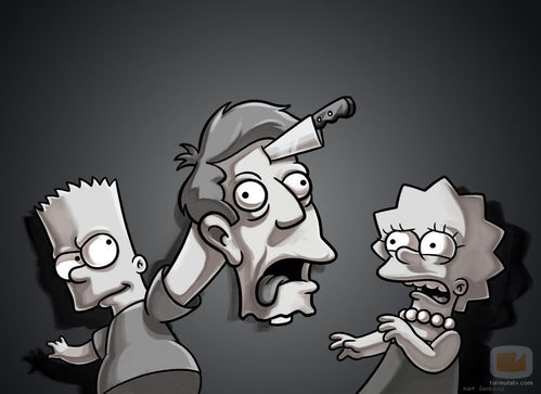 Bart Simpson, Lisa Simpson y Skinner en 'Los Simpson'
