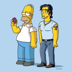 Hommer Simpson y Ricardo Bomba en la temporada 21