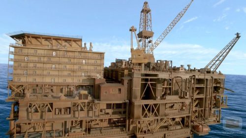 Montaje de la maqueta de La Torre sobre el mar