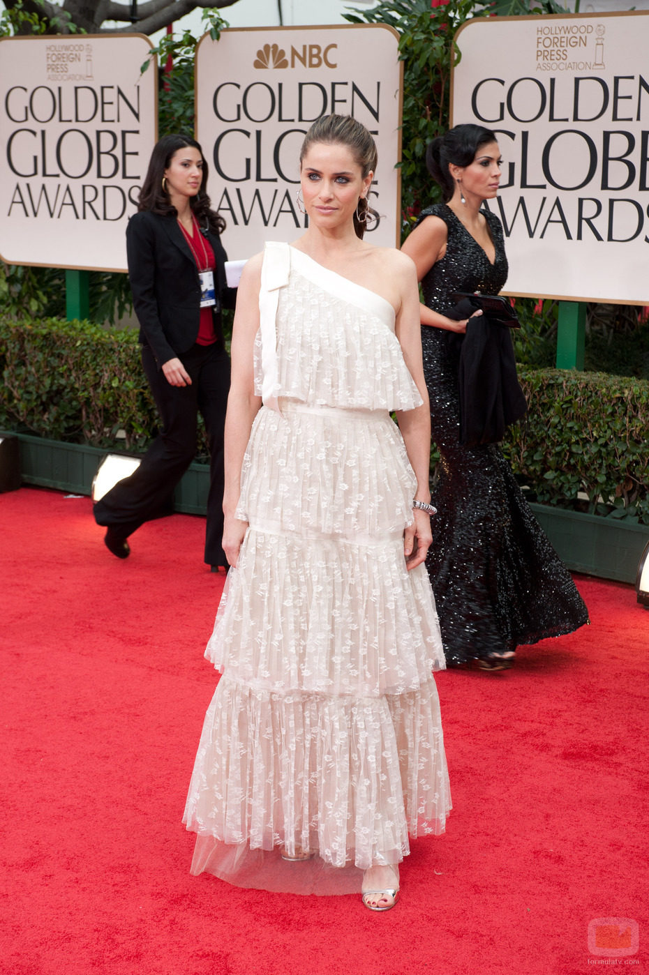 Amanda Peet en los Globos de Oro 2012