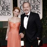 Kelsey Grammer y Kayte Walsh en los Globos de Oro 2012