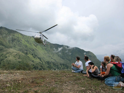 Aterrizaje en helicóptero en 'Desafio Everest'
