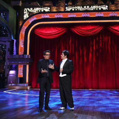 Andreu Buenafuente y Jose Corbacho en el plató de 'Buenas noches y Buenafuente'