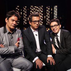 Jose Corbacho, Andreu Buenafuente y Berto Romero en el plató de 'Buenas noches y Buenafuente'