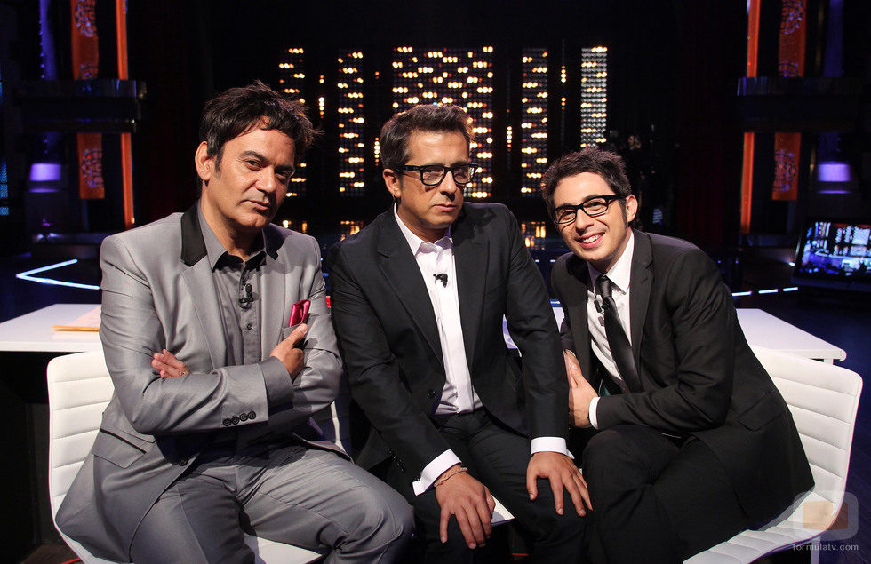 Jose Corbacho, Andreu Buenafuente y Berto Romero en el plató de 'Buenas noches y Buenafuente'