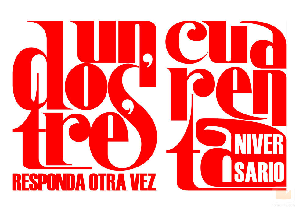 Logotipo original del 'Un, dos tres...' junto al de su 40º aniversario