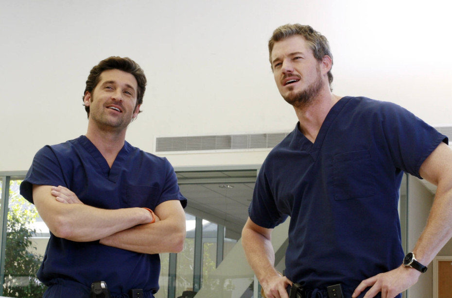 Patrick Dempsey y Justin Chambers en el capítulo "Lucha Kung Fu"