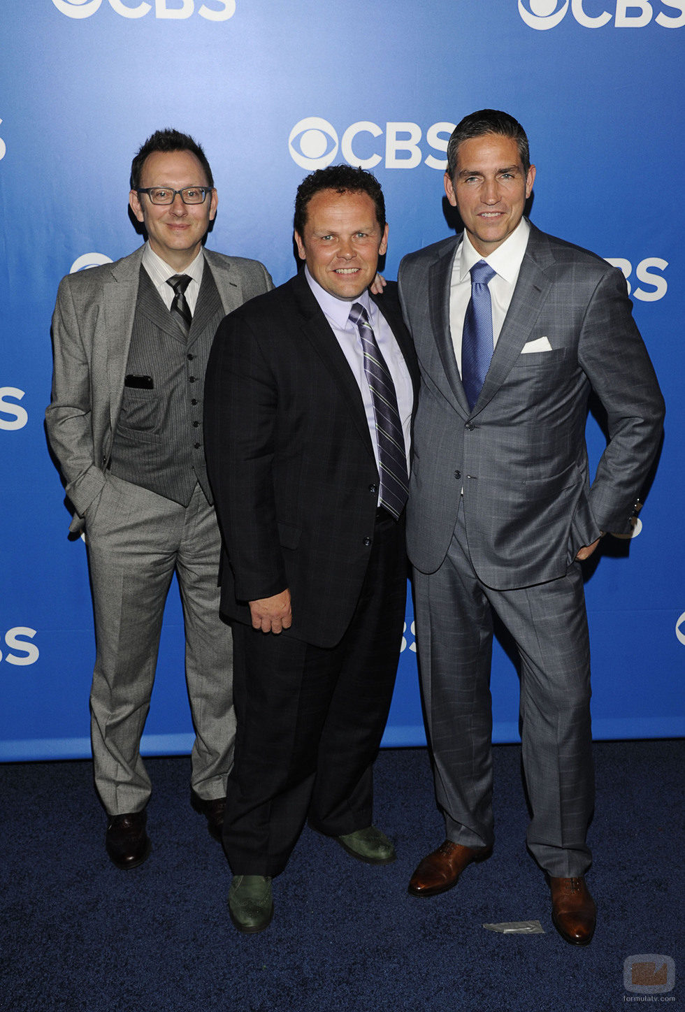 Michael Emerson, Kevin Chapman y Jim Caviezel en los Upfronts 2012 de CBS
