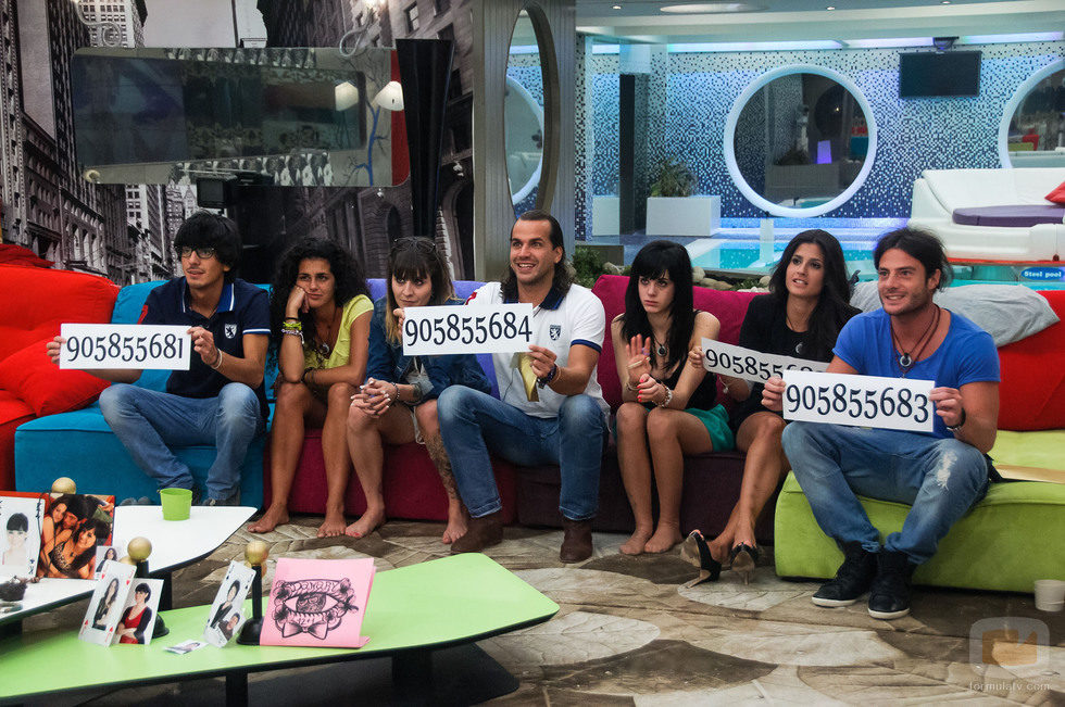 Los concursantes de 'Gran Hermano 12+1' muestran sus números para ser votados