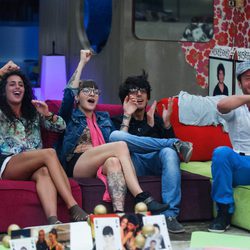 Noe, Ari, Daniel y Aless durante una gala de 'Gran Hermano'
