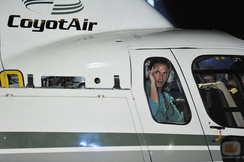 Pepe Flores en el helicóptero del ganador de 'Gran Hermano 12+1'