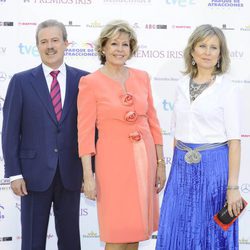 Manuel Campo Vidal, Laura Valenzuela y María Rey en los Iris 2012