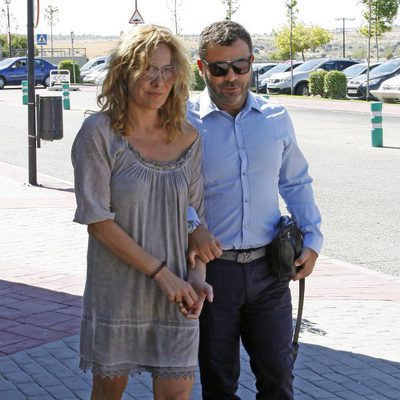 Belén Rodríguez y Jorge Javier Vázquez en el funeral de Pedro Rodríguez