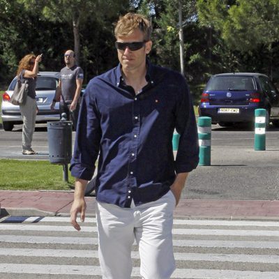 Óscar Martínez en el funeral de Pedro Rodríguez