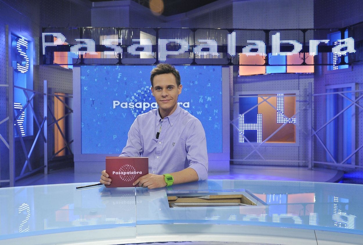 Christian Gálvez en la presentación del nuevo plató de 'Pasapalabra' en 2012