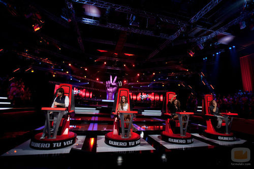 Equipo de coaches de 'La Voz' preparados en sus sillas