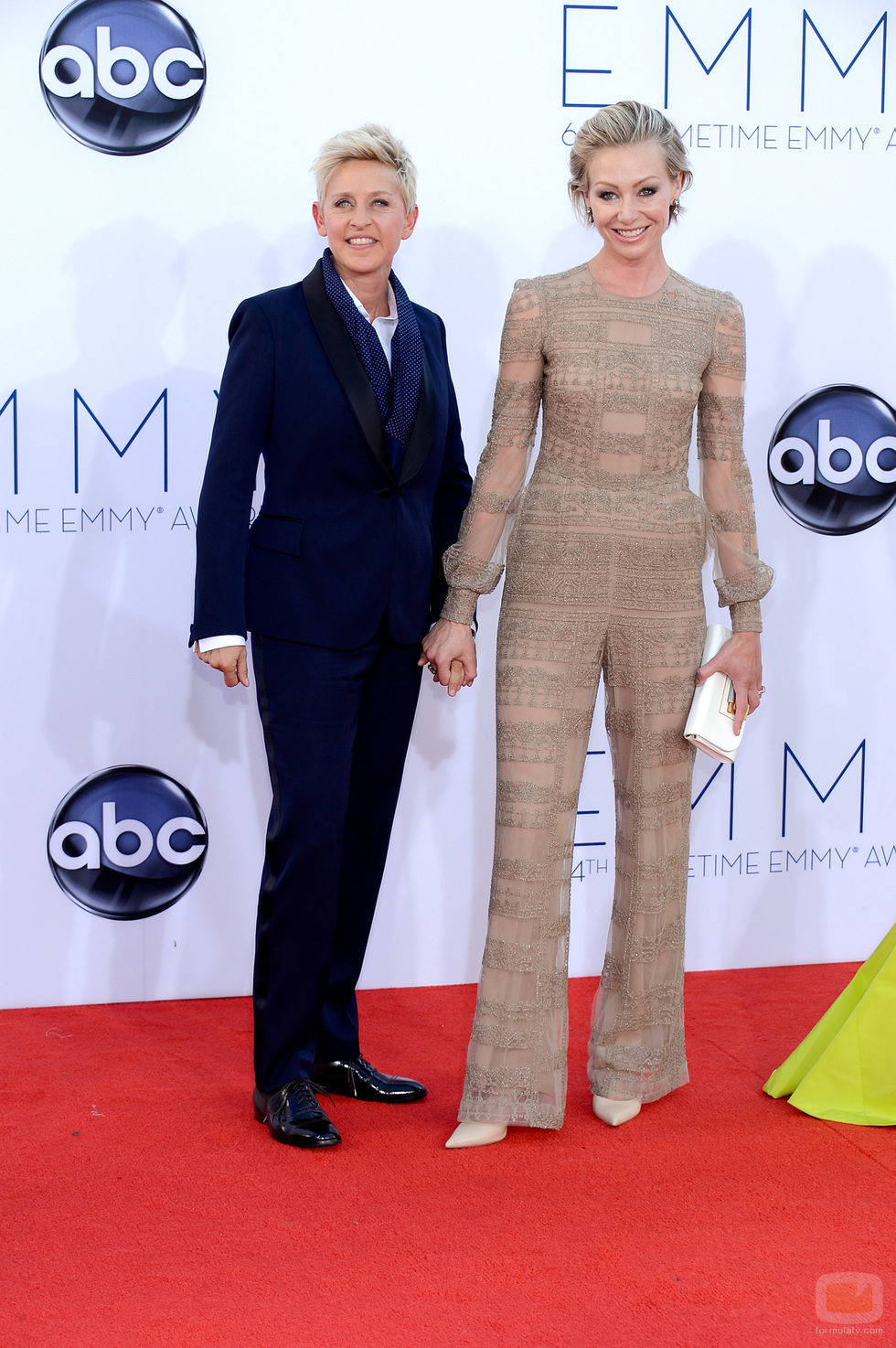 Ellen DeGeneres y Portia de Rossi en los Emmy 2012