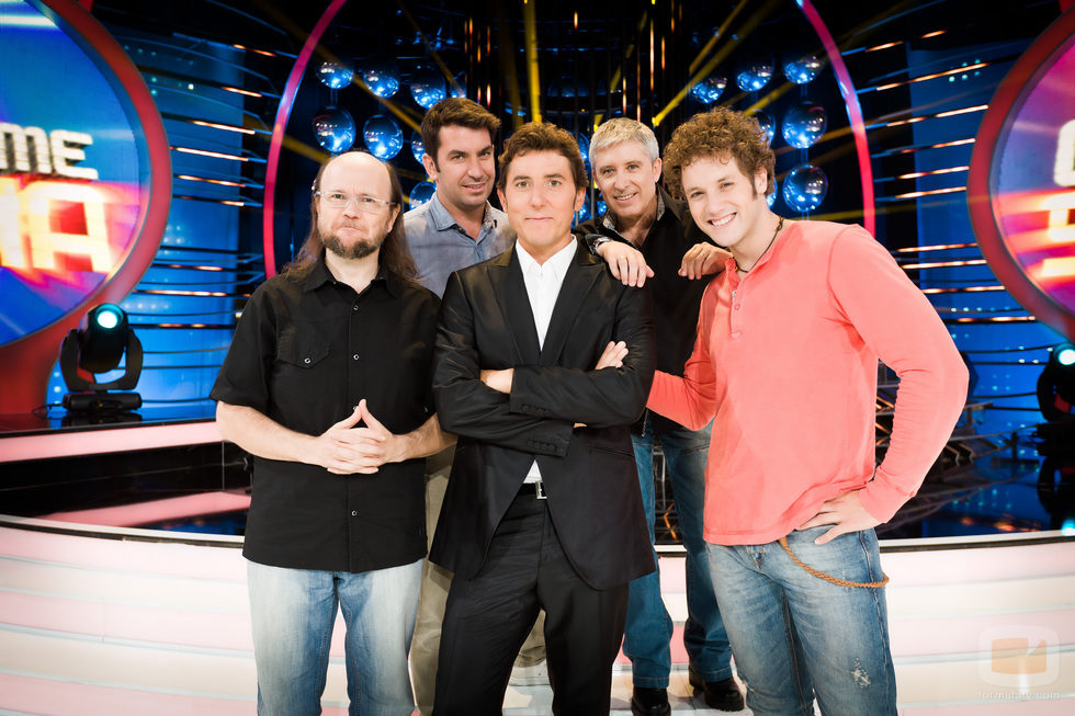 Santiago Segura, Arturo Valls, Francisco Javier Herrero y Daniel Diges con Manel Fuentes en 'Tu cara me suena'