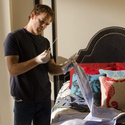 Michael C. Hall en el set de rodaje de la séptima temporada de 'Dexter'
