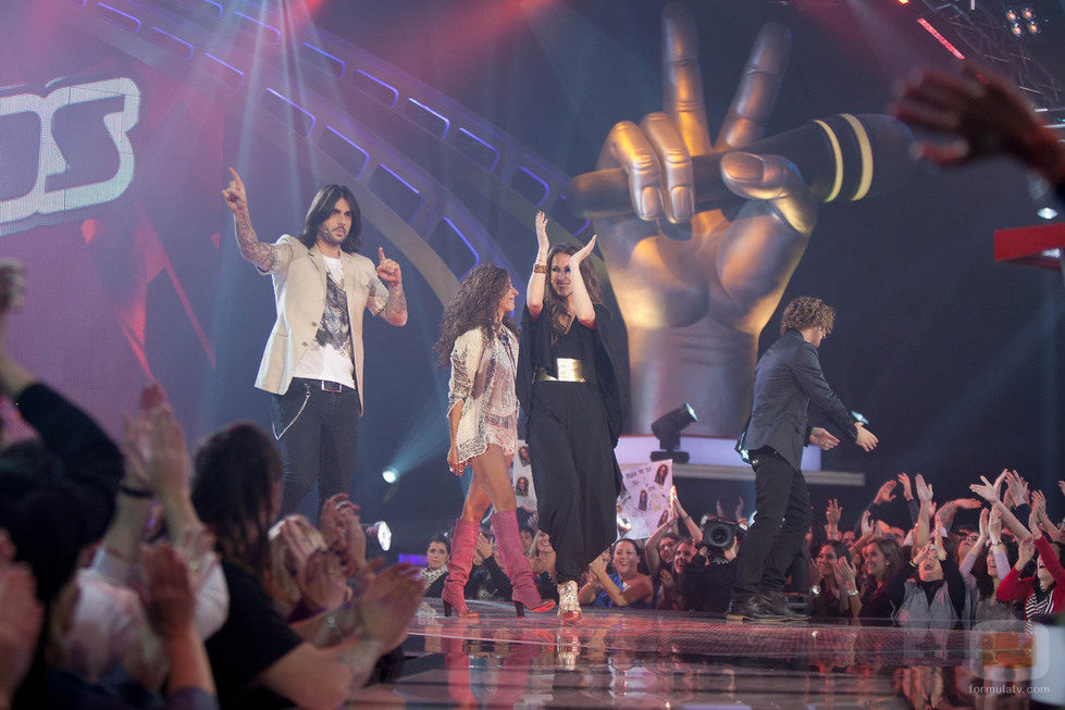 Los cuatro coaches en el inicio de la segunda noche de los Directos de 'La Voz'