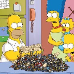 La familia Simpson al completo en la temporada 22 de 'Los Simpson'