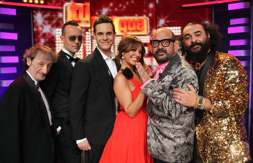 Eduardo Gómez, Risto Mejide, Christian Gálvez, Merche, José Corbado y Miguel Ángel Rodríguez "El Sevilla"