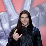 Rafa, ganador de 'La Voz' posando en la rueda de prensa