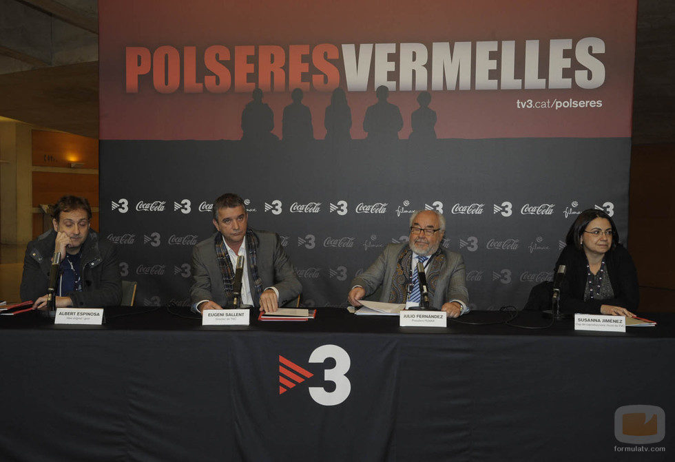 Albert Espinosa, Eugeni Sallent, Julio Fernández y Susana Jiménez en la rueda de prensa