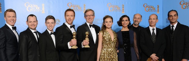 El reparto de 'Homeland' con su Globo de Oro 2013 al Mejor Drama