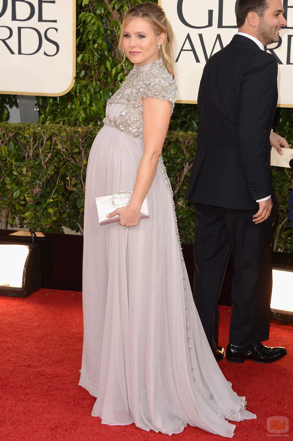 Kristen Bell en la alfombra roja de los Globos de Oro 2013