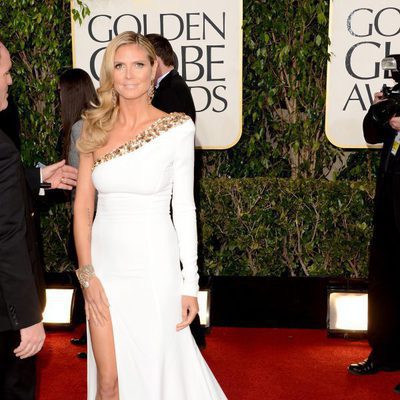 La presentadora Heidi Klum en los Globos de Oro 2013