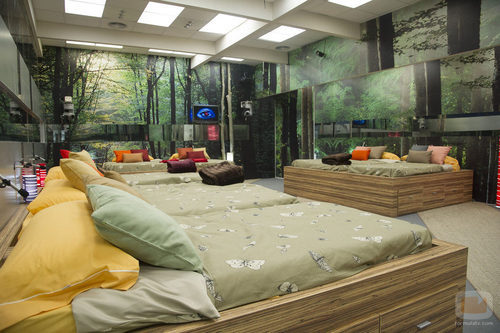 Dormitorio en tonos verdes de 'Gran Hermano catorce'