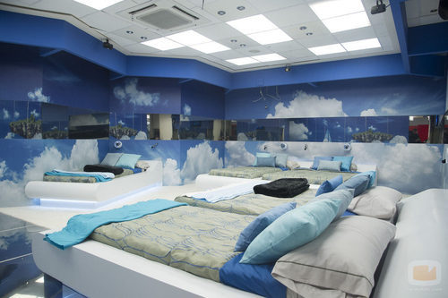 Dormitorio en tonos azules de 'Gran Hermano catorce'