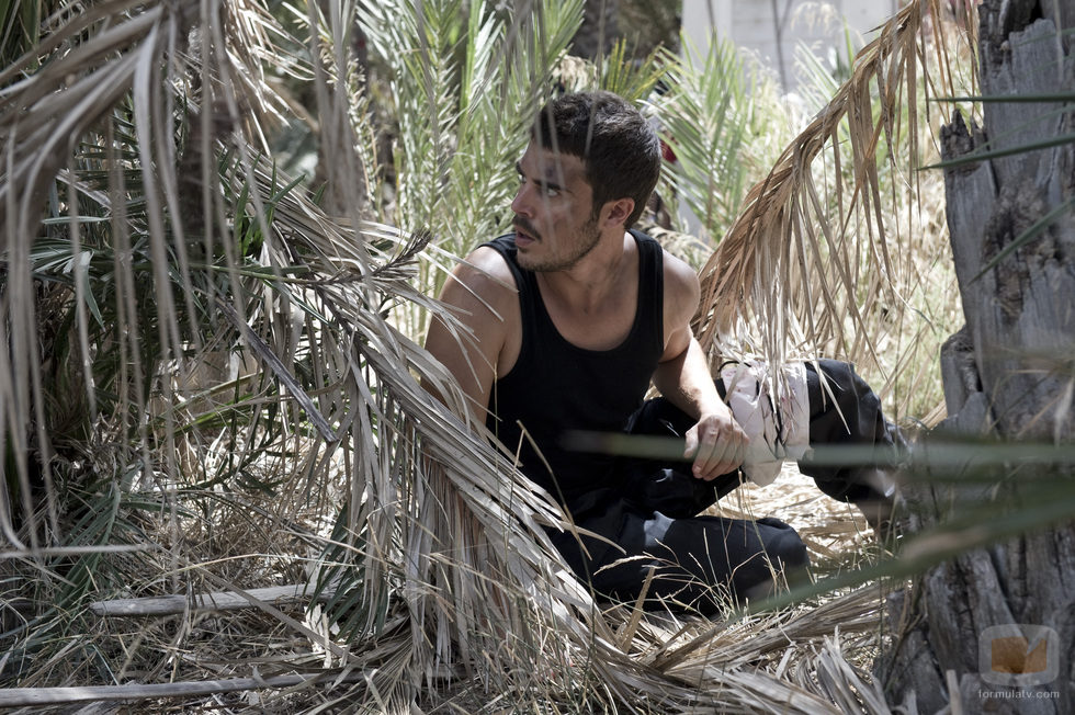 Piti oculto entre palmerales en el final de 'El Barco'