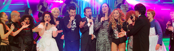 Todos los participantes de la gala solidaria de 'Tu cara me suena' cantando juntos