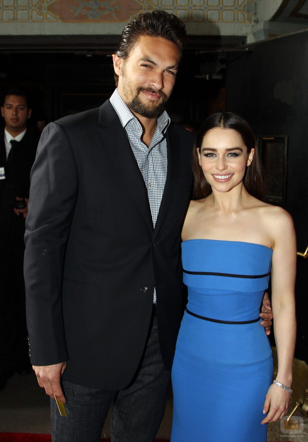 Jason Momoa y Emilia Clarke en la premiere de la tercera temporada de 'Juego de tronos'