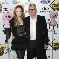 Sandra Ibarra y Juan Ramón Lucas en la fiesta de los mil programas de 'El Hormiguero'