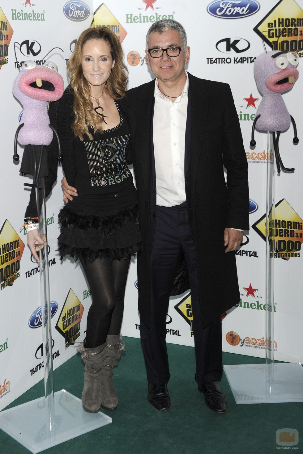Sandra Ibarra y Juan Ramón Lucas en la fiesta de los mil programas de 'El Hormiguero'