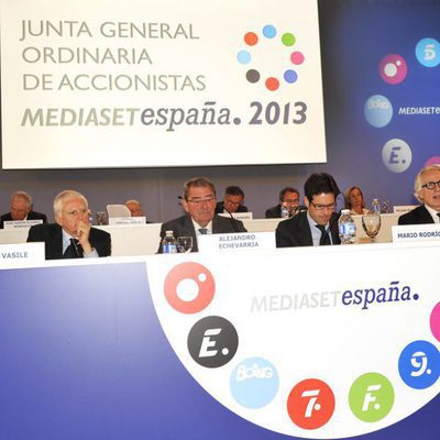 Principales directivos de Mediaset España, en la junta de accionistas