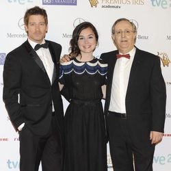 Manu Baqueiro, Nadia de Santiago y José Antonio Sayagués en los Premios Iris 2013