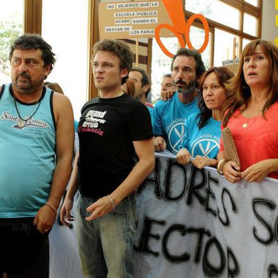 Tino, Javi y Alicia en la manifestación