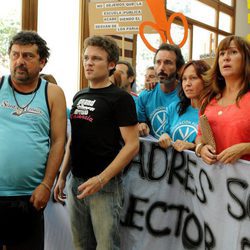 Tino, Javi y Alicia en la manifestación