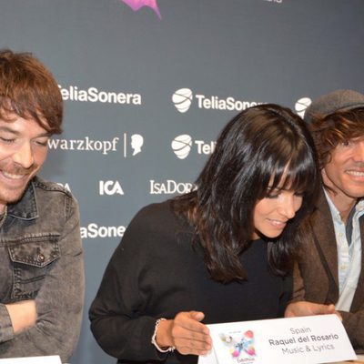 David Feito, Raquel del Rosario y Juan Luis Suárez, ante los medios y los fans