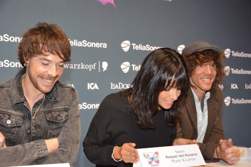 David Feito, Raquel del Rosario y Juan Luis Suárez, ante los medios y los fans