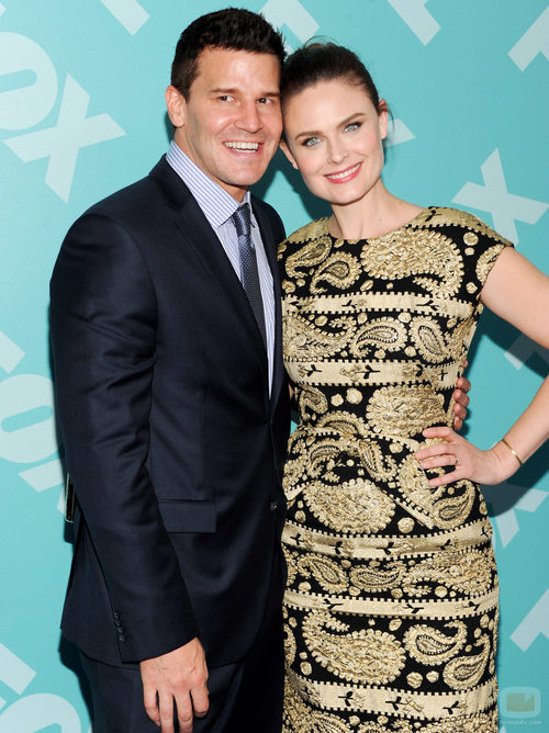 David Boreanaz y Emily Deschanel ('Bones') en los Upfronts 2013 de Fox