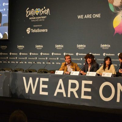 El Sueño de Morfeo, en la rueda de prensa posterior a su segundo ensayo en Malmö