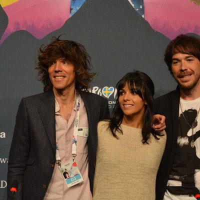 Juan Luis Suárez, Raquel del Rosario y David Feito, tras su segundo ensayo en Malmö