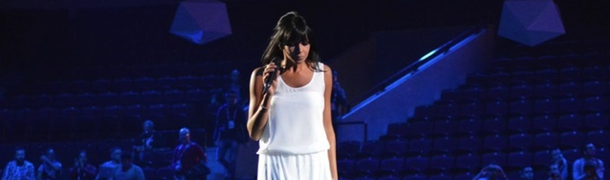 Raquel del Rosario, sobre el escenario del Malmö Arena en su segundo ensayo